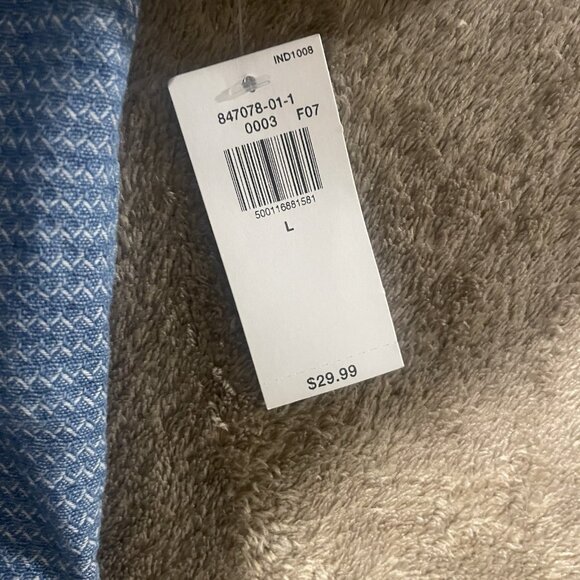 NWT Old Navy Shirt Men's Size Large Button Down Everyday Shirt Regular Fit Blue - Picture 4 of 7